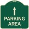 Signmission Parking Area with Ahead Arrow Heavy-Gauge Aluminum Architectural Sign, 18" x 18", G-1818-23468 A-DES-G-1818-23468 - alternate 1